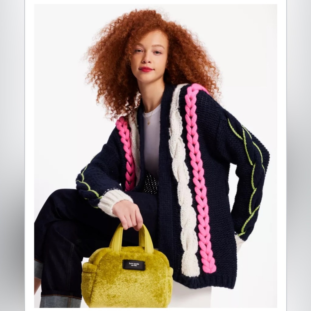 NWT Kate Spade Alpaca-Wool Cable Knit Cardigan. - Picture 5 of 11
